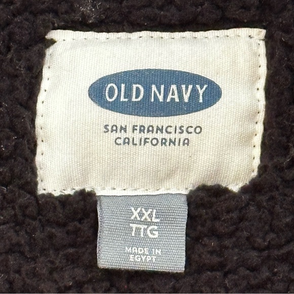 ❌SOLD❌Old Navy Mens Size XXL Grey Sherpa Lined Fleece Zip-Up Jacket Winter Coat - Picture 3 of 4